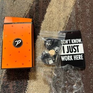 Orange Box with Black and White Accessories